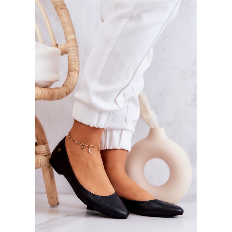 Balerini de damă din piele neagră Maciejka 04100 negru 1