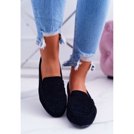 Mocasini de damă Sergio Leone Suede Black Winted negru 2