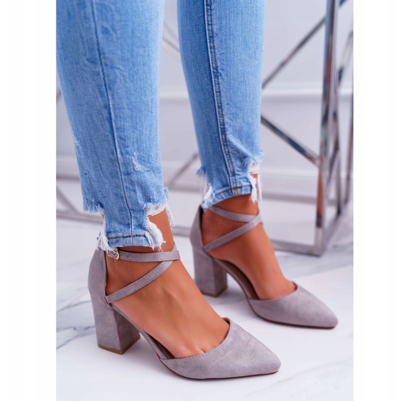 PS1 Pompă de damă pe toc în Spitz Grey Cosmo gri 1