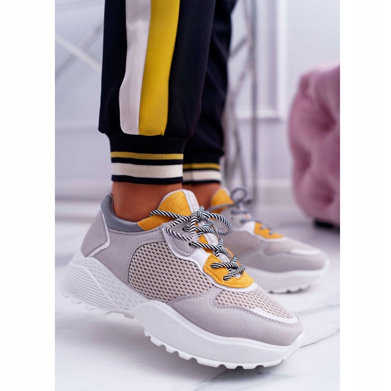 NFR Încălțăminte sport pentru femei Talpă înaltă Galben Chillout gri multicolor 1