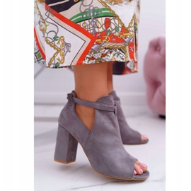 Vinceza Sandale cizme gri pe bară Degete deschise Gri 1