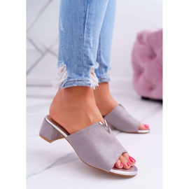 Vinceza Papuci clasici eleganți pentru femei pe un bloc Gri Demea 2