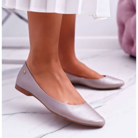 Balerini de damă Piele Maciejka Bej 04100 1