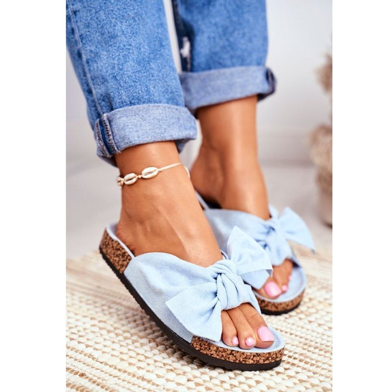 BUGO Papuci albastru pentru femei pe arc de plută Wendy 1