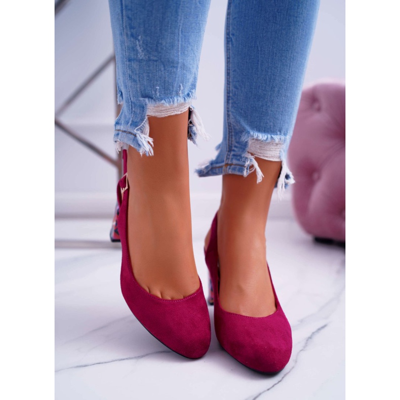 Pompă de damă pe toc Sergio Leone SK788 Fuchsia Lati roz 2