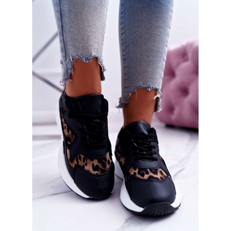 FRJ Încălțăminte sport pentru femei Leopard Mezeno negru 2