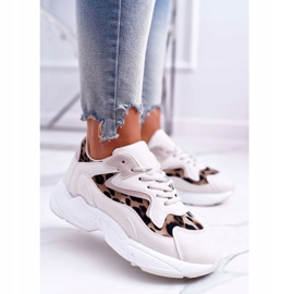 FJ1 Încălțăminte sport pentru femei Bej Leopard Mezeno alb maro 1