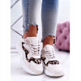 FJ1 Încălțăminte sport pentru femei Bej Leopard Mezeno alb maro 2