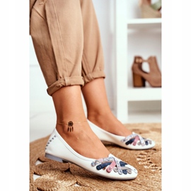 Balerini de damă Piele Maciejka Alb 01358 2
