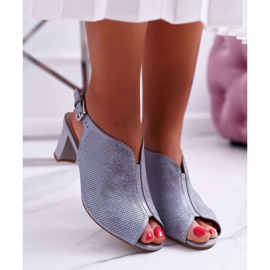 Sandale pentru femei cu toc înalt Sergio Leone SK800 Gri ​​Fanfara 2