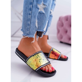 SEA Papuci de damă Gold Iridescent Nice de aur 2