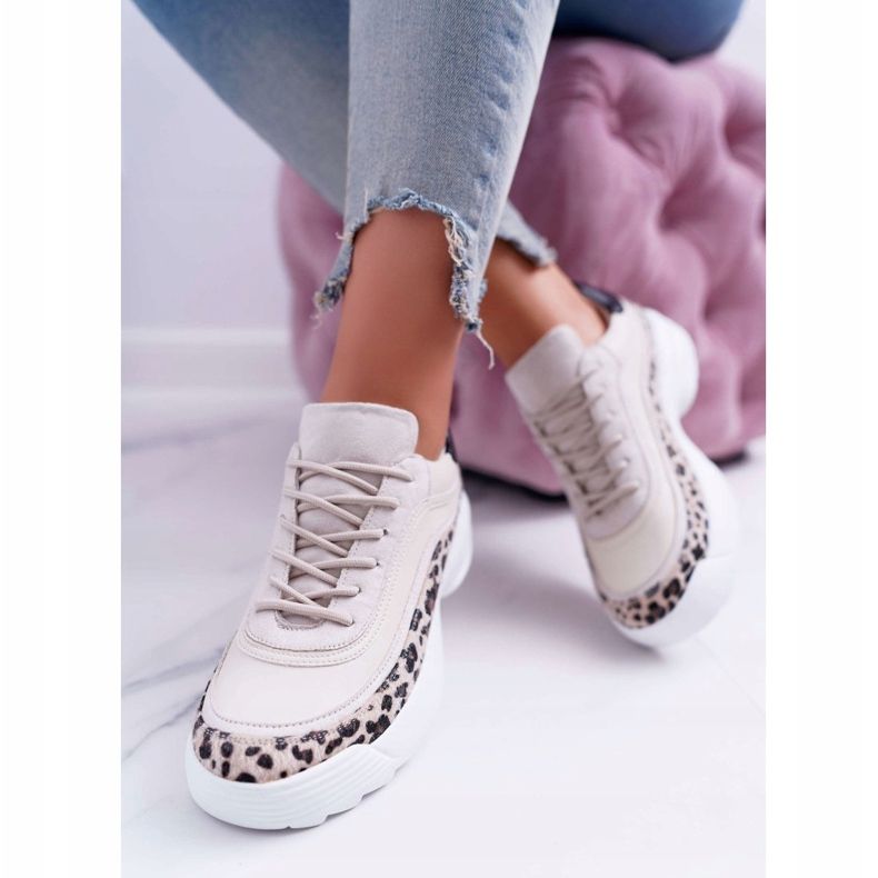 FC1 Încălțăminte sport de damă Leopard Debora bej maro 2