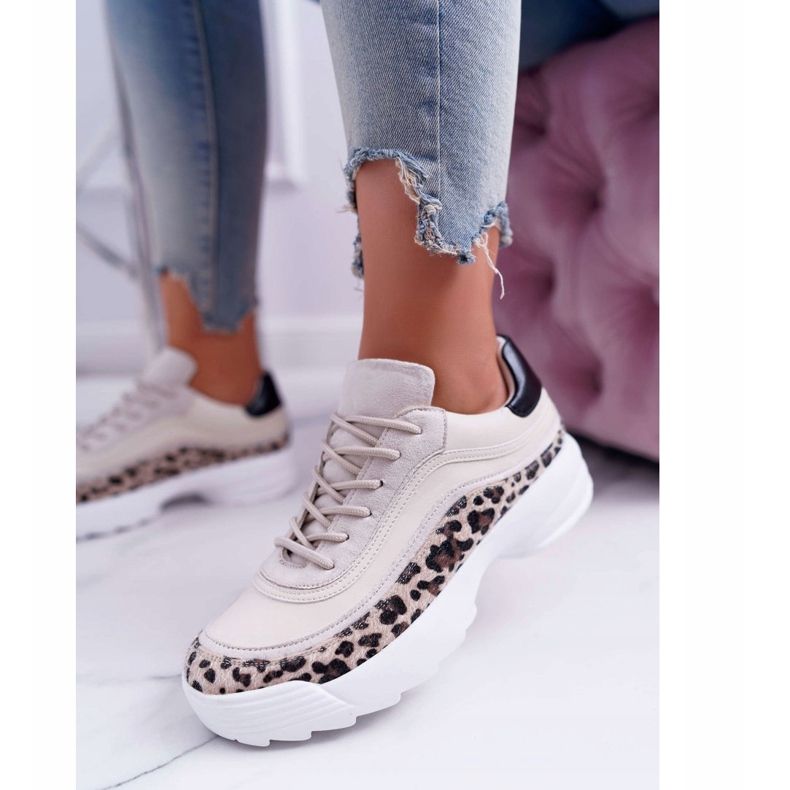 FC1 Încălțăminte sport de damă Leopard Debora bej maro 1