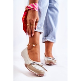 EVE Balerini cu piele albă și bej din piele albă Erdola maro 1