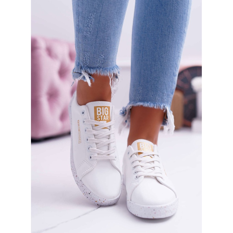 Adidași pentru femei Big Star Red Star White AA274A007 alb 2