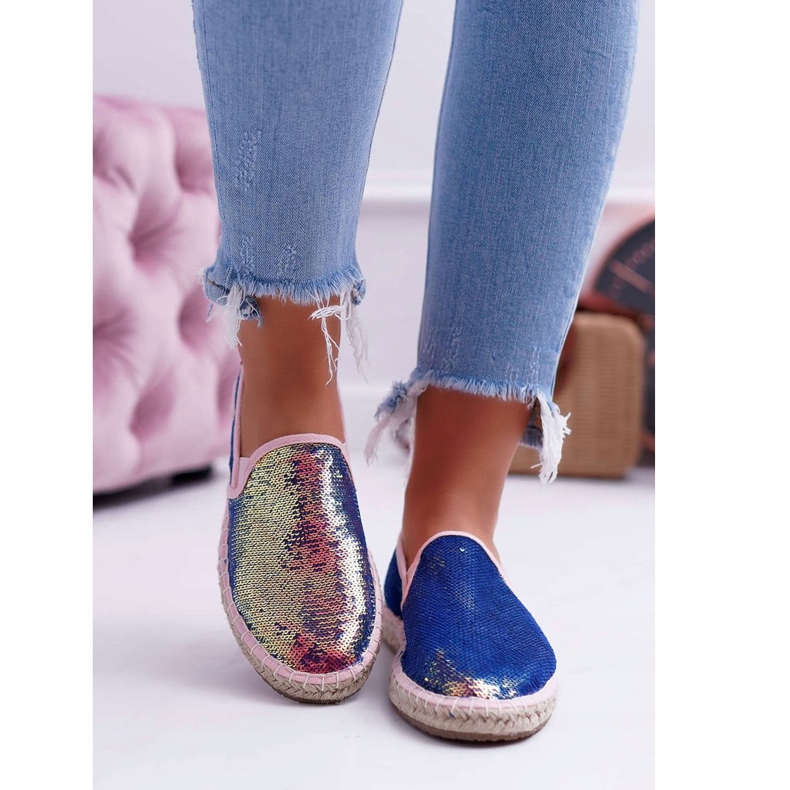 Espadrile pentru femei Big Star Iridescent Paiete DD274A164 albastru marin 2 Espadrile pentru femei Big Star Iridescent Paiete DD274A164 albastru marin 2