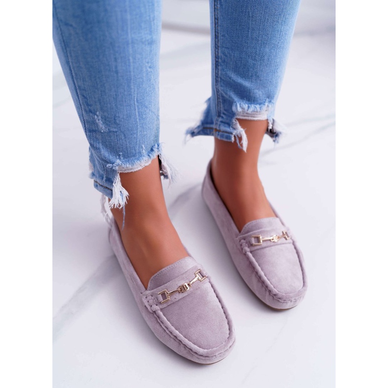 CON Mocasini pentru femei Light Eco-suede Lila Pink Think roz 2