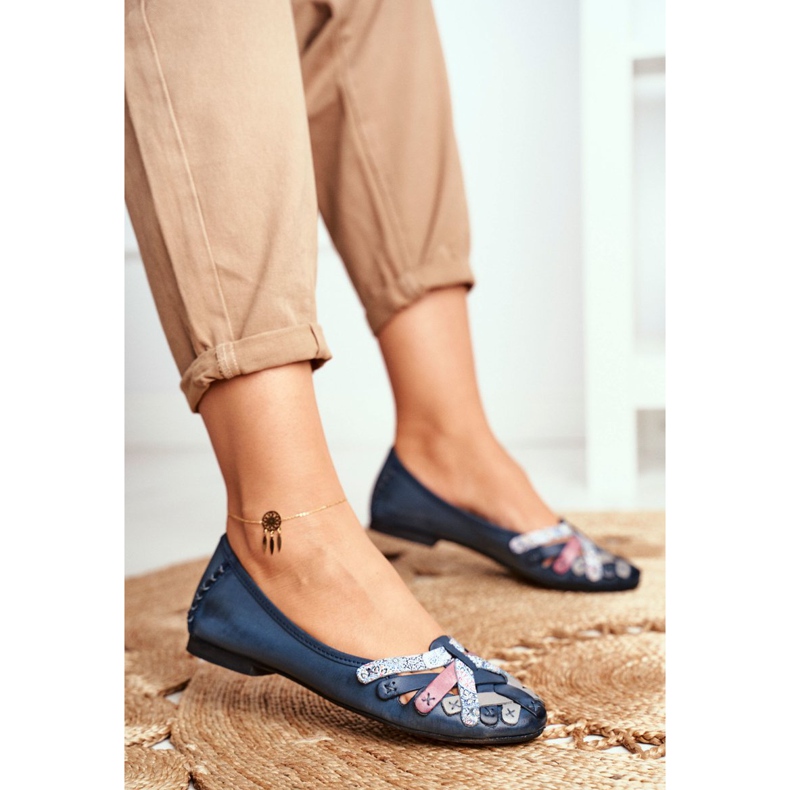 Balerini pentru femei Piele Maciejka Piele Albastru-maro 01358 albastru marin 2