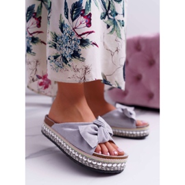 Papuci de damă cu arcuri Talpă groasă Gri Milady 1