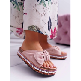 Papuci de damă cu arcuri cu talpă groasă Roz Milady 1