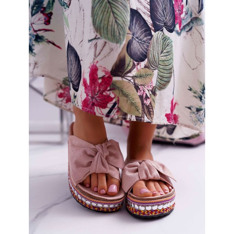Papuci de damă cu arcuri cu talpă groasă Roz Milady 2
