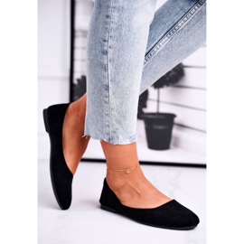 EVE Ballerinas pentru femei din piele de căprioară 9BL02-1031 Black Lasota negru 2