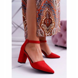 FRJEIN Pompă de damă pe toc în Spitz Red Elegante roșu 2