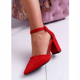 FRJEIN Pompă de damă pe toc în Spitz Red Elegante roșu 1
