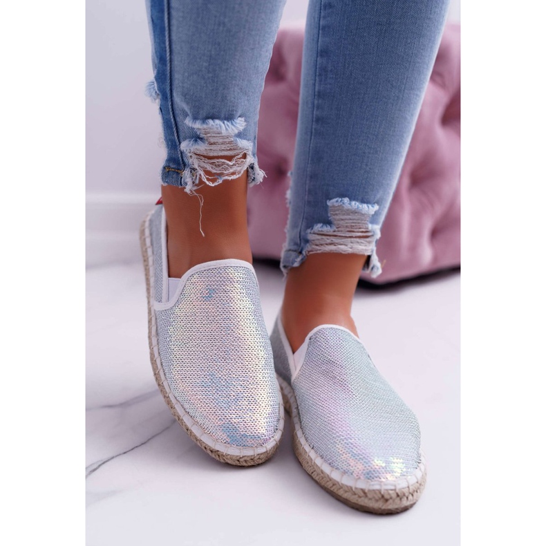 Espadrile pentru femei Big Star Iridescent Paiete Alb DD274A162 1