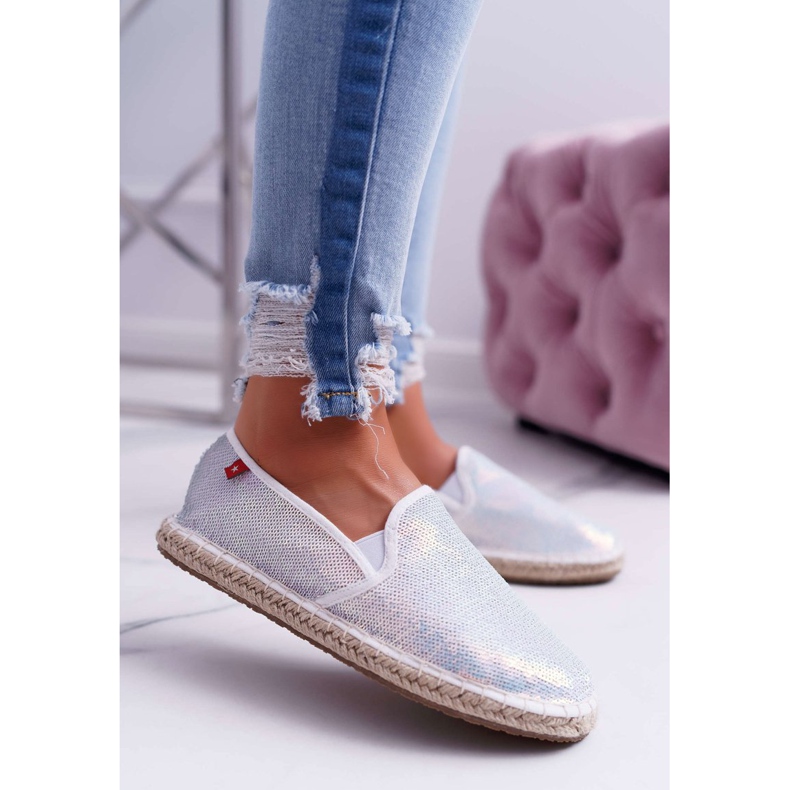 Espadrile pentru femei Big Star Iridescent Paiete Alb DD274A162 2