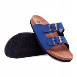 Papuci bărbați cu catarame Big Star Blue Navy DD174604 albastru marin 1