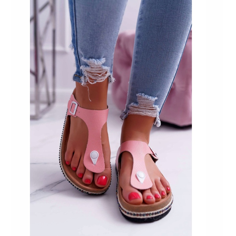 Flip-flops roz pentru femei Big Star DD274133 2