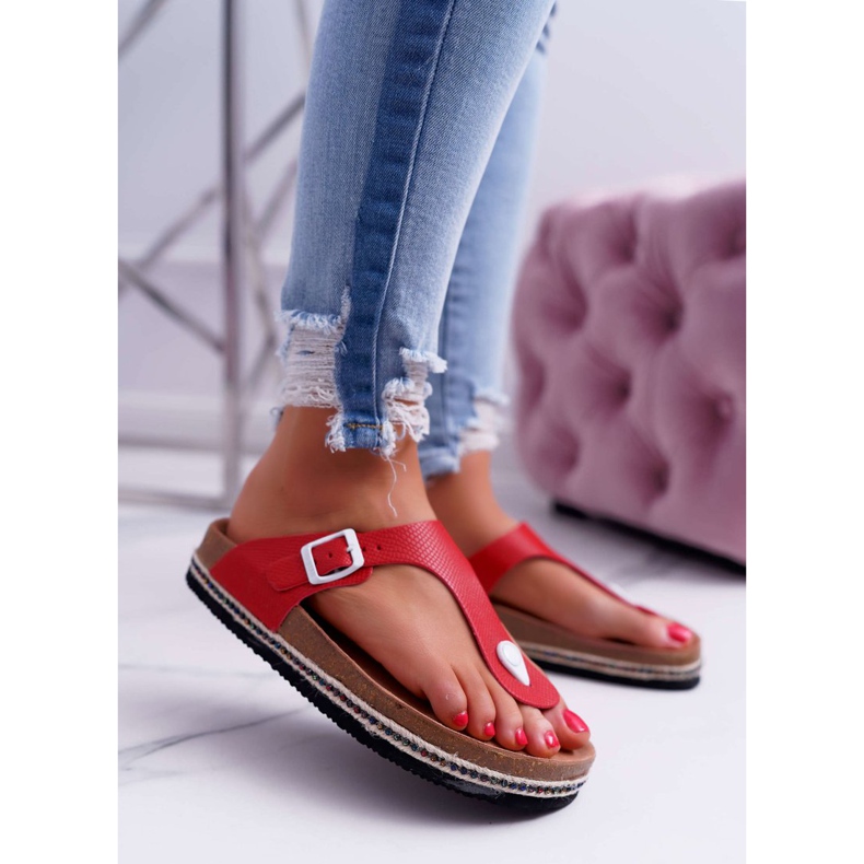 Flip-flops pentru femei Red Big Star DD274128 roșu 1