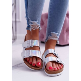 Papuci argintii dama Big Star DD274134 gri 2