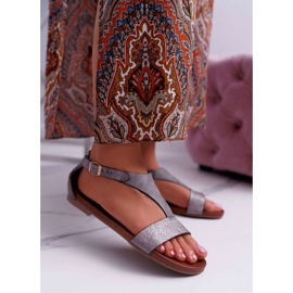 Sandale de damă plate Sergio Leone SK020 Gri ​​Magra 1