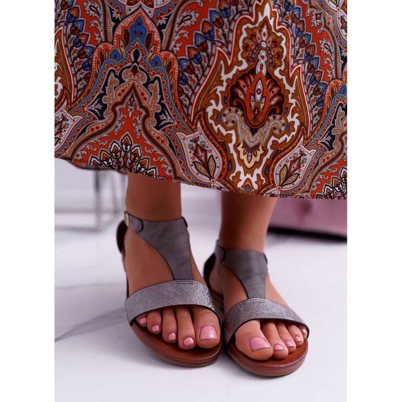 Sandale de damă plate Sergio Leone SK020 Gri ​​Magra 2