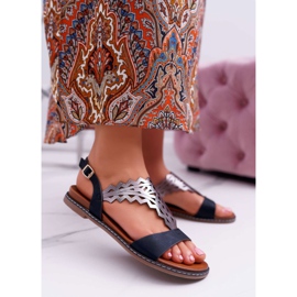 Sandale de damă plate Sergio Leone SK011 Lirielle negru 1