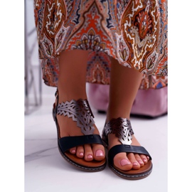 Sandale de damă plate Sergio Leone SK011 Lirielle negru 2