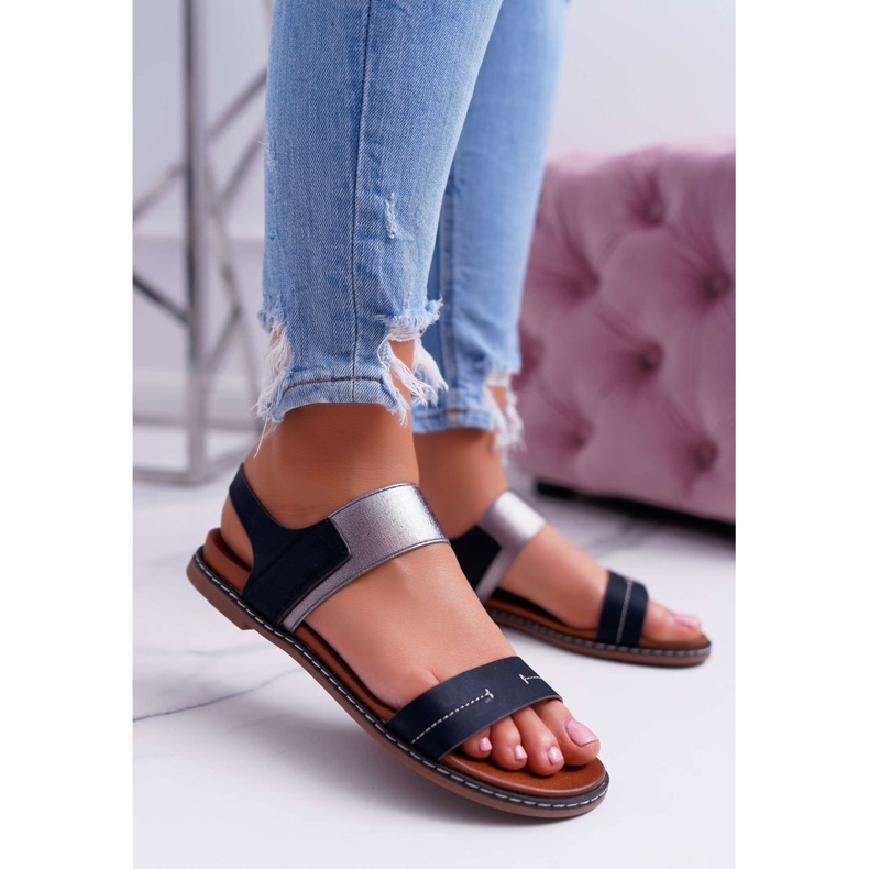 Sandale de damă plate Sergio Leone SK014 Negru Agrina 1