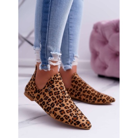 Cizme Lu Boo Cu decupaje Leopard Chelsea maro 1