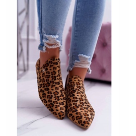 Cizme Lu Boo Cu decupaje Leopard Chelsea maro 2