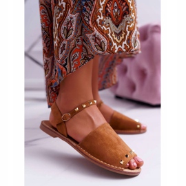 Sandale de damă Lu Boo Suede Camel Silena maro 1