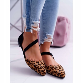 Lu Boo Ballerina In Spitz Suede Leopard Carana maro negru 2