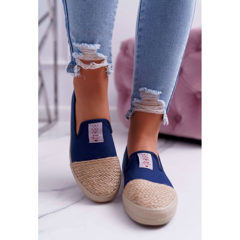 Espadrile pentru femei Cross Jeans Blue Navy DD2R4046 albastru marin 2