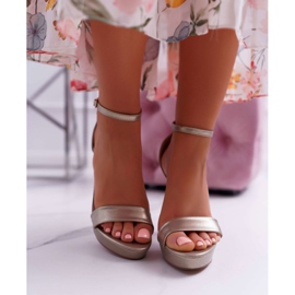 Moow Sandale pentru femei cu toc înalt Platforma Ellania de aur 2