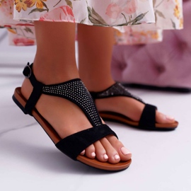 EVE Sandale de damă plate Sorsano negru 2