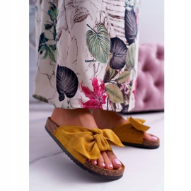 BUGO Papuci de damă cu arc galben Randy 1