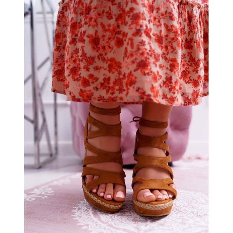 FRERY Sandale Femei Pe Pană A String Camel Liluena maro 2