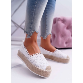 BUGO Espadrile din dantelă de damă White Lovely Haven alb 1 BUGO Espadrile din dantelă de damă White Lovely Haven alb 1