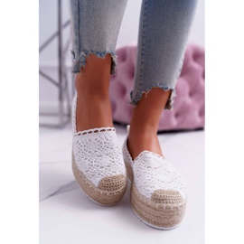 BUGO Espadrile din dantelă de damă White Lovely Haven alb 2 BUGO Espadrile din dantelă de damă White Lovely Haven alb 2